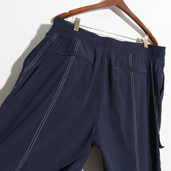 Athleta Chelsea Utility Wide Leg Pant High Rise Navy Blue Contrast Stitch Sz 16 - Picture 10 of 16